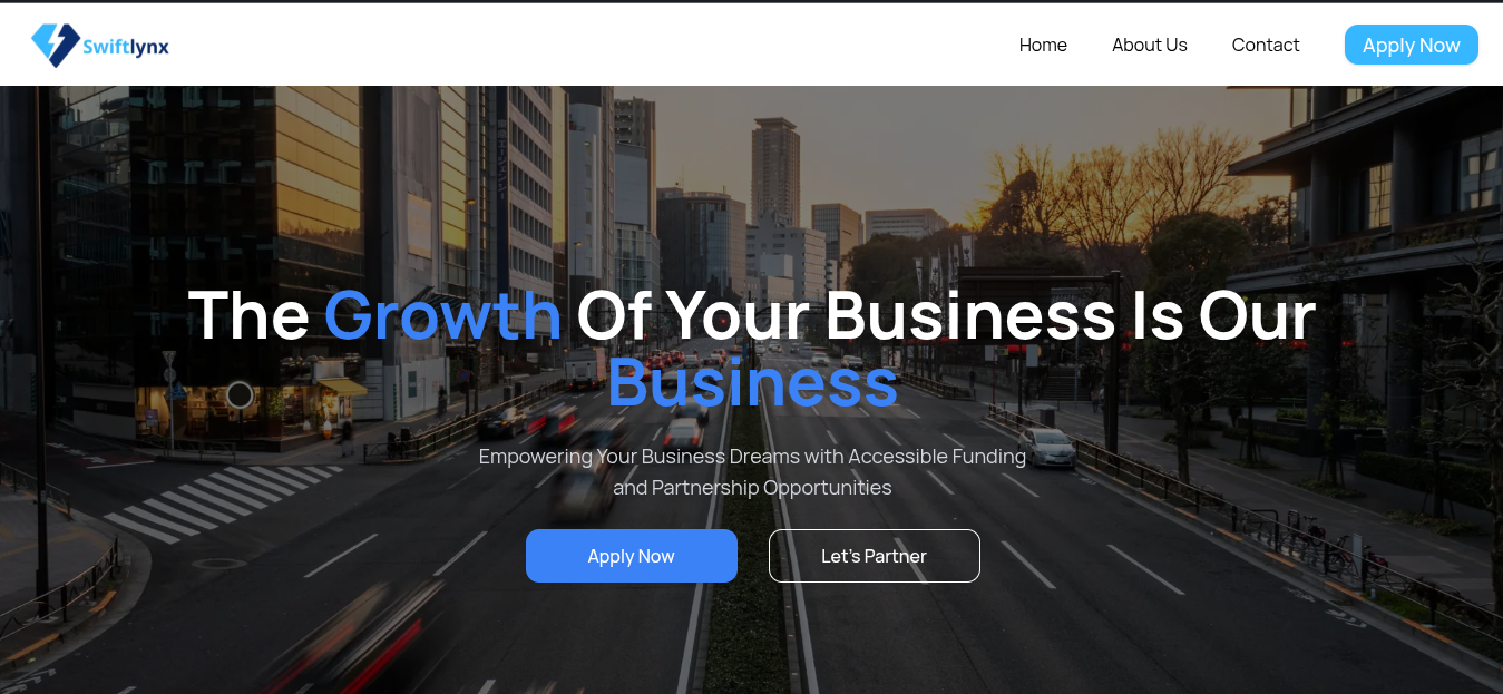 Screenshot of Swyflynx Landing Page project